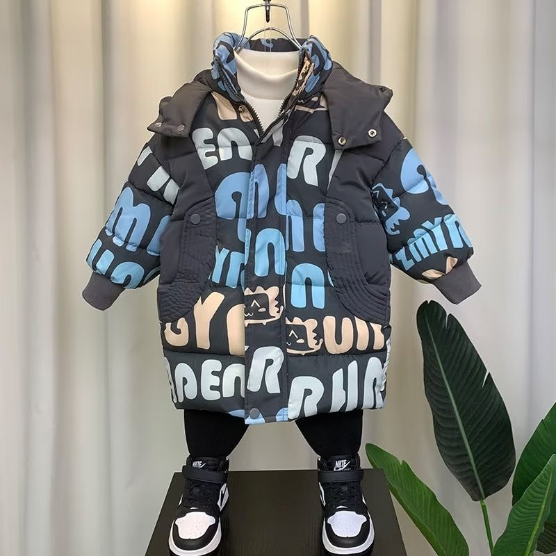 Dječji puh kaput Zimski tinejdžeri Dječaci Djevojčice Parka s kapuljačom i kaputi Deblje tople duge jakne Gornja odjeća za malu djecu