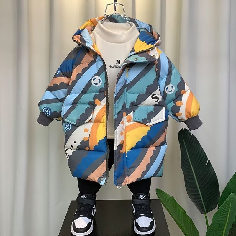 Dječji puh kaput Zimski tinejdžeri Dječaci Djevojčice Parka s kapuljačom i kaputi Deblje tople duge jakne Gornja odjeća za malu djecu