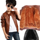 Dječji zimski kaput marke Modni krzneni podstavljeni kožne jakne za djevojčice i dječake Gornja odjeća za djecu Dječja odjeća za 3-15 godina