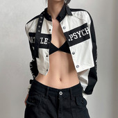 Jachete din piele de motocicletă Jachete bomber din PU Paltoane artificiale femei cu mânecă lungă cu fermoar subțire motor biker Streetwear 2023 nou top de primăvară