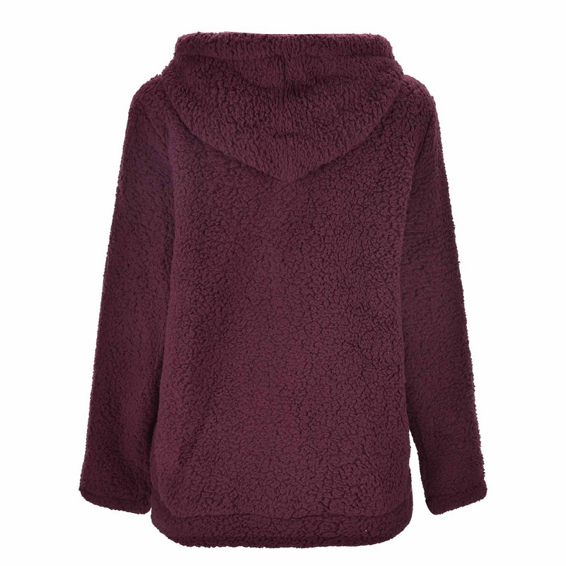 Ziemas silta jēra vilnas jaka sievietēm ar garām piedurknēm rāvējslēdzēji mēteļi ar kapuci vienkrāsaini liela kabata pūkaini mēteļi jaciņa čaketas