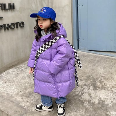 Novi dječji zimski dugi kaputi s kapuljačom Pamučno podstavljeni debeli topli kaput Jakna Dječja ležerna udobna kaputi V68