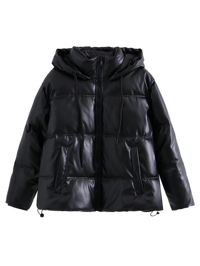 Kožne zimske parke za žene Nova modna deblja topla jakna 2023. Jesenski preveliki kaputi Ženska gornja odjeća