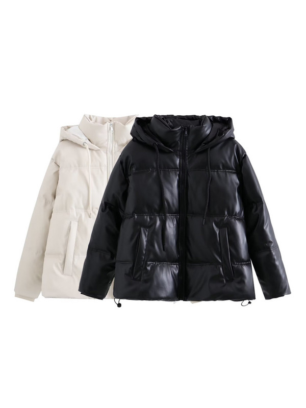 Kožne zimske parke za žene Nova modna deblja topla jakna 2023. Jesenski preveliki kaputi Ženska gornja odjeća