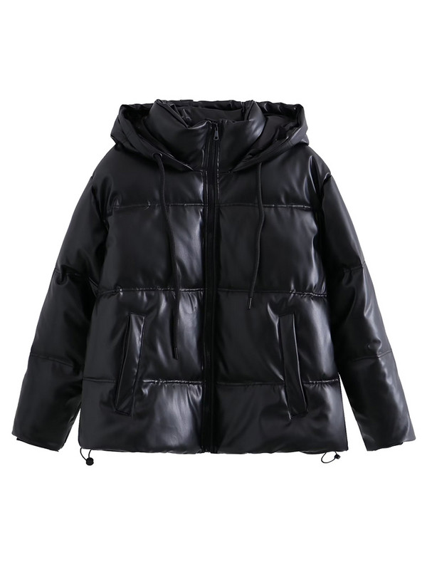 Kožne zimske parke za žene Nova modna deblja topla jakna 2023. Jesenski preveliki kaputi Ženska gornja odjeća