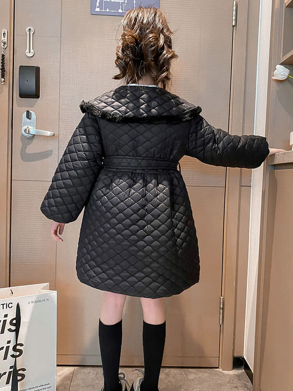 Jesen Zima Karirani kaput za djevojčice Dječja gornja odjeća Odjeća za malu djecu Dugačka pamučna odjeća Podstavljena topla dječja jakna CH63