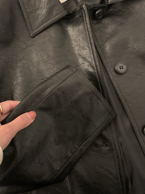 Pašdarināta 2023. gada rudens jauna sieviešu ādas jaka, melna, īsa, brīva, slaida pu ādas mētelis korejiešu pussezonas Crop jakas sievietēm