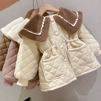 Κορίτσια Χειμερινά Μακριά Παλτό Μεγάλο Γούνινο Γιακά Βαμβακερό Βελούδινο Χοντρό Ζεστό Παλτό Παιδικό Παιδικό Παλτό Γενέθλια Πριγκίπισσα Ρούχα