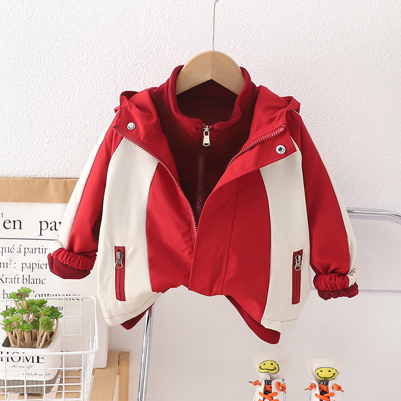 Băieți 2 buc Mantouri Trench iarna Copii Jachete groase din catifea Hanorace Costum pentru fete Imbracaminte 1 - 5 ani Copii Imbracaminte exterioara Top