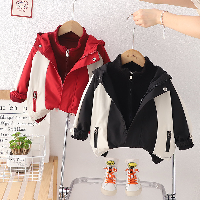 Băieți 2 buc Mantouri Trench iarna Copii Jachete groase din catifea Hanorace Costum pentru fete Imbracaminte 1 - 5 ani Copii Imbracaminte exterioara Top