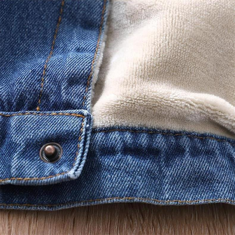 Dječji dječaci Jesen Zima Plus Velvet Fleece Denim Hoodies Jakne 4 5 8 10 12 Years Junior Topli Debeli Kaputi