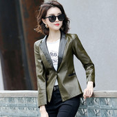 Jachetă de piele pentru motocicletă pentru femei, Jachetă de piele, Blazer mozaic, Costum pentru femei, 4XL, 2023, Nou