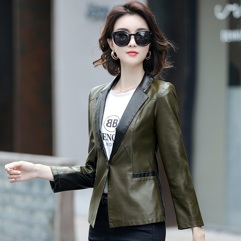 Jachetă de piele pentru motocicletă pentru femei, Jachetă de piele, Blazer mozaic, Costum pentru femei, 4XL, 2023, Nou