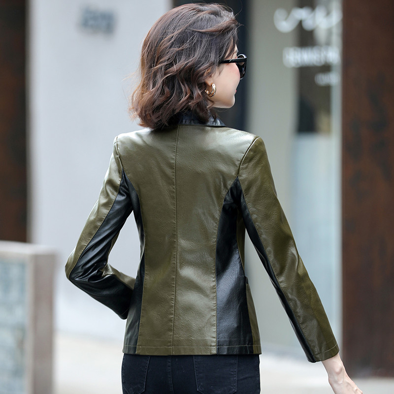 Jachetă de piele pentru motocicletă pentru femei, Jachetă de piele, Blazer mozaic, Costum pentru femei, 4XL, 2023, Nou