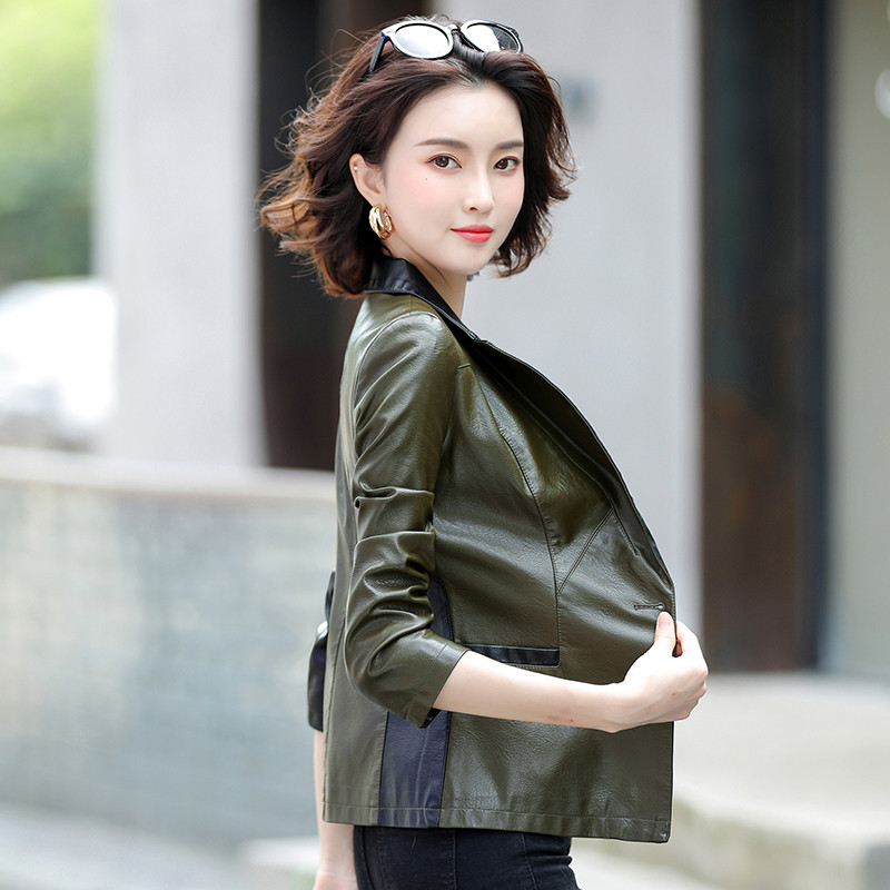 Jachetă de piele pentru motocicletă pentru femei, Jachetă de piele, Blazer mozaic, Costum pentru femei, 4XL, 2023, Nou