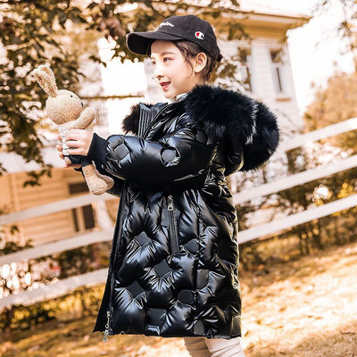 2023. Parka za djevojčice Dugi kaputi Zimski vodootporni krzneni ovratnik Jakne s kapuljačom Velika djeca Debela topla pamučna gornja odjeća Tinejdžersko odijelo