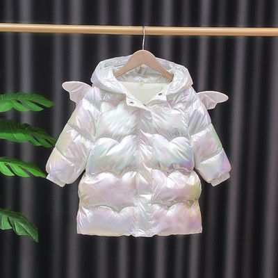 Iarnă caldă 2022, nouă modă, haină pentru fată, aripi de unicorn, ținută drăguță, jachetă căptușită din bumbac, haină pentru copii