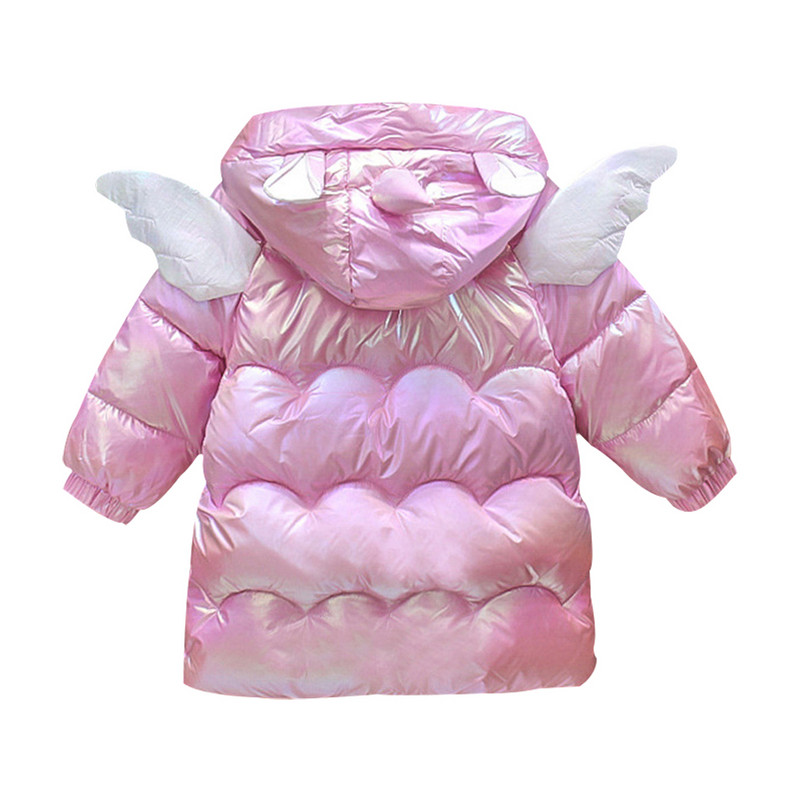 Iarnă caldă 2022, nouă modă, haină pentru fată, aripi de unicorn, ținută drăguță, jachetă căptușită din bumbac, haină pentru copii
