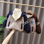 Jachete groase pentru băieți, iarnă pentru copii, paltoane din catifea din bumbac, hanorace pentru bebeluși de la 1 la 7 ani, îmbrăcăminte exterioară caldă, haine de baseball