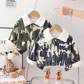 Dječaci Debeli kaputi od trapera Zimske dječje pamučne baršunaste jakne za bebe od 1 do 5 godina Topla gornja odjeća Dječja odjeća za van, malu djecu