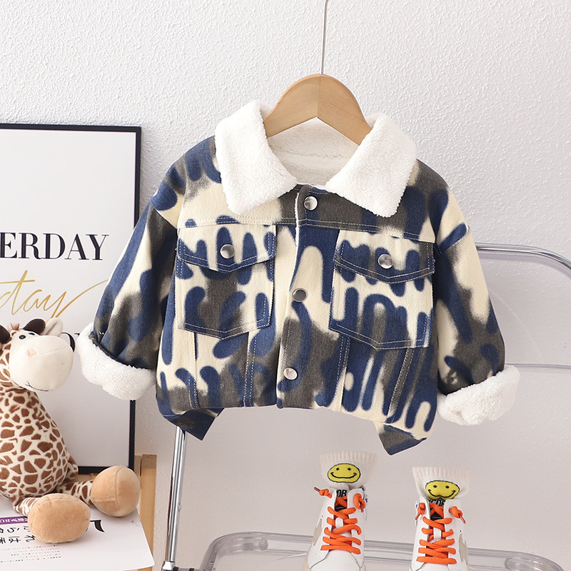 Dječaci Debeli kaputi od trapera Zimske dječje pamučne baršunaste jakne za bebe od 1 do 5 godina Topla gornja odjeća Dječja odjeća za van, malu djecu