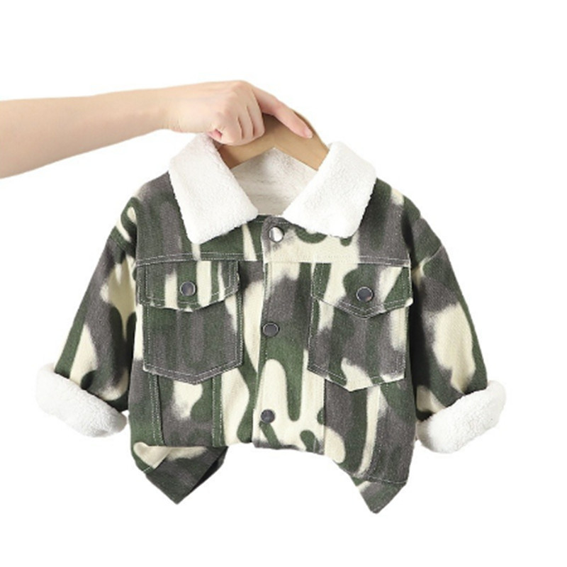 Dječaci Debeli kaputi od trapera Zimske dječje pamučne baršunaste jakne za bebe od 1 do 5 godina Topla gornja odjeća Dječja odjeća za van, malu djecu