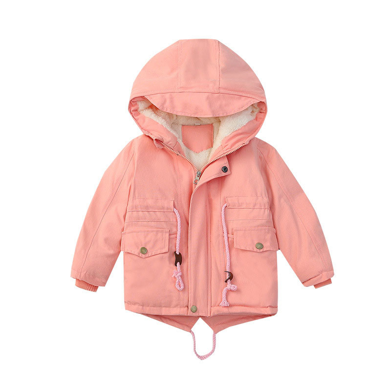 Nova zimska pamučna odjeća za djecu za 2023. u plusu, pamučna jakna s kapuljačom od baršuna srednje dužine, odjeća za dječake