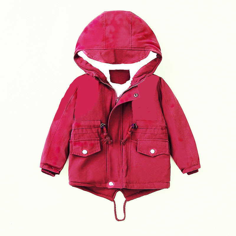 Nova zimska pamučna odjeća za djecu za 2023. u plusu, pamučna jakna s kapuljačom od baršuna srednje dužine, odjeća za dječake