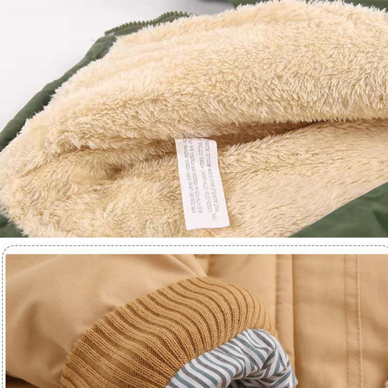 Nova zimska pamučna odjeća za djecu za 2023. u plusu, pamučna jakna s kapuljačom od baršuna srednje dužine, odjeća za dječake