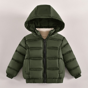 LZH 2023 Ново зимно яке за момичета Детско облекло с дълги ръкави с памучна подплата и качулка Затоплящо плюс велетно палто