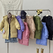 2023. gada ziemas dūnu jaka meitenēm, mētelis, ūdensizturīgs, masīvs bērnu virsdrēbes ar kapuci, 2–8 gadu bērnu, zēnu, pīļu dūnu sniega tērps