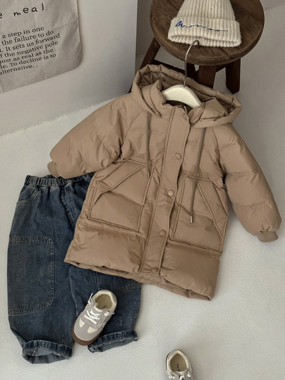 2023. gada ziemas dūnu jaka meitenēm, mētelis, ūdensizturīgs, masīvs bērnu virsdrēbes ar kapuci, 2–8 gadu bērnu, zēnu, pīļu dūnu sniega tērps