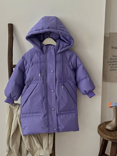 2023. gada ziemas dūnu jaka meitenēm, mētelis, ūdensizturīgs, masīvs bērnu virsdrēbes ar kapuci, 2–8 gadu bērnu, zēnu, pīļu dūnu sniega tērps