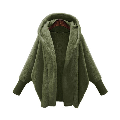 Ženski džemper s kapuljačom od flisa, jednobojni kardigan od janjećeg kašmira, jakna, kaput, ženski ležerni pliš, jesen, zima, pamučne majice dugih rukava