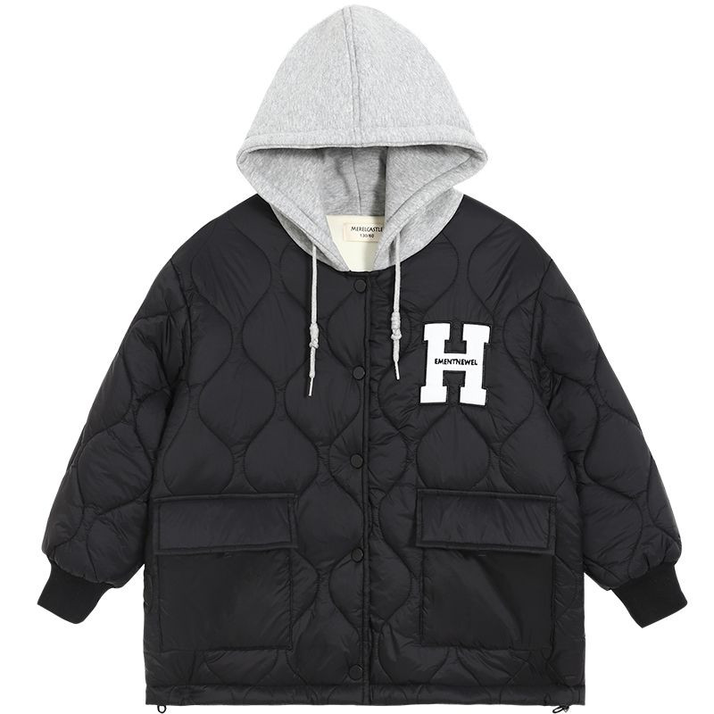 2023, pentru copii, fete, plus, haină fleece, noi adolescenți, largi, modă, jachetă din bumbac, jachetă cu glugă cu litere imprimate pentru fete, paltoane, top