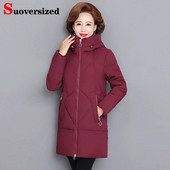 Ležerne prevelike deblje parke s kapuljačom Zimske široke, elegantne tople snježne podstavljene pamučne odjeće Obalne korejske ženske jakne dugih rukava