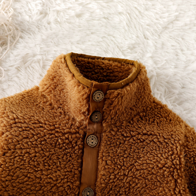 PatPat maleni dječak Ležerni kaput s dugmadima i samostojećim ovratnikom