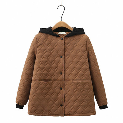 Rudens/ziemas jaka Sieviešu Parkas Kontrasts ar kapuci kokvilnas polsterēta jaka brīva sieviešu ziemas mētelis sieviešu virsdrēbes virsjaka 4XL