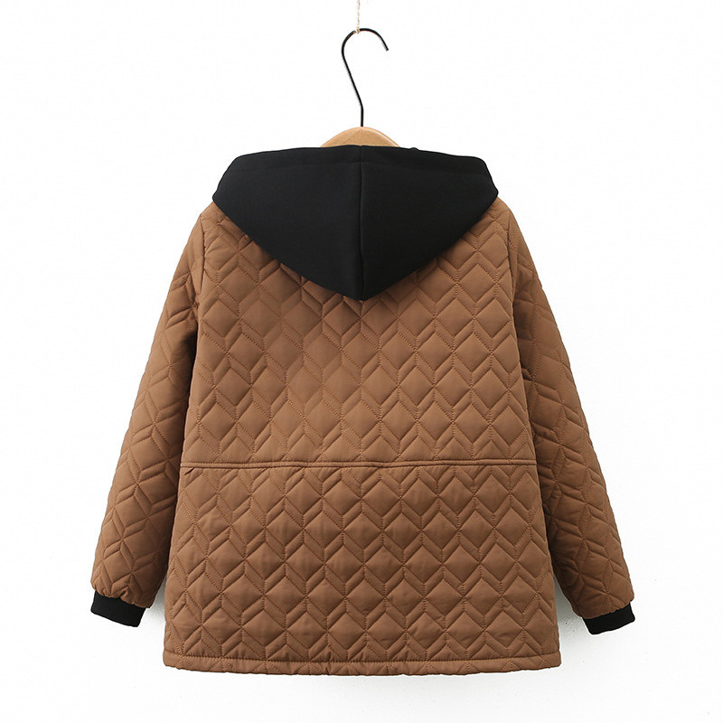 Rudens/ziemas jaka Sieviešu Parkas Kontrasts ar kapuci kokvilnas polsterēta jaka brīva sieviešu ziemas mētelis sieviešu virsdrēbes virsjaka 4XL