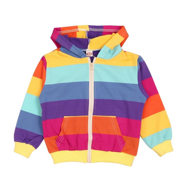 Jachetă cu dungi curcubeu mâneci lungi pentru sugari fetiță cu imprimare desene animate bluză pentru copii mici bluză pentru băieți bluze pentru fetițe haine Conjuntos Para NiñOs
