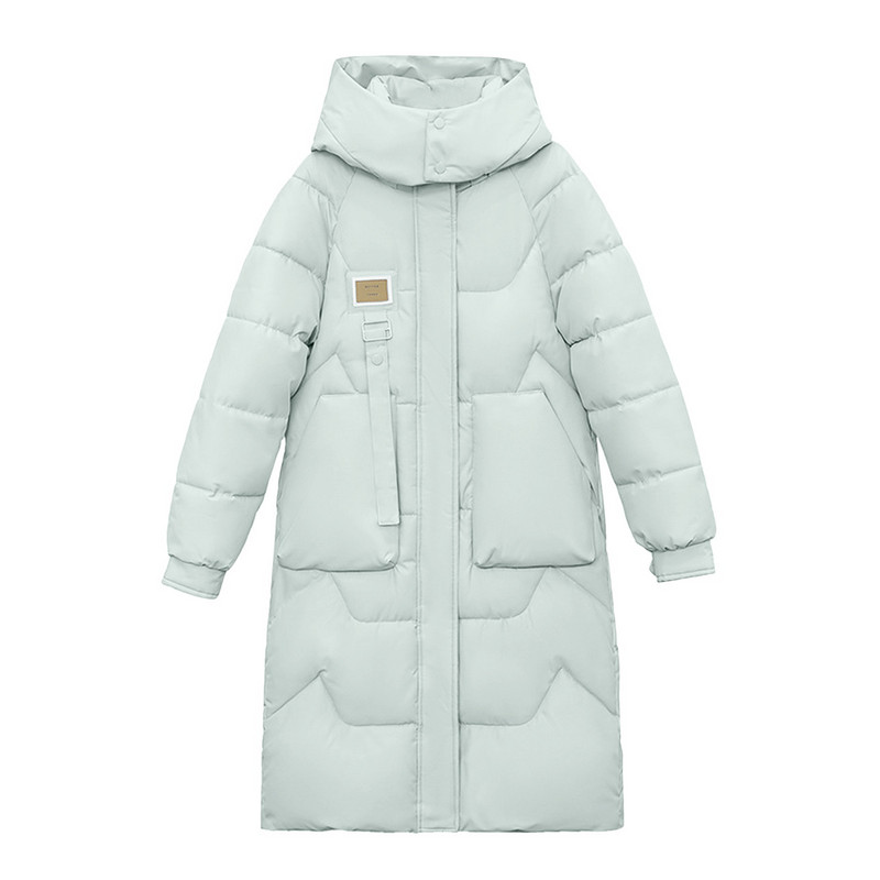 Paltoane lungi supradimensionate de puf Jachetă căptușită caldă Jachetă de puf de pluș de culoare solidă pentru femei.