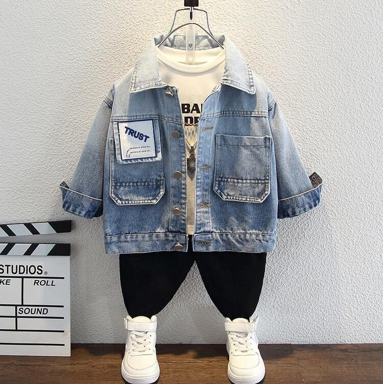 2-10 ani, nouă, primăvară, toamnă, jachetă de blugi pentru fete, model de litere de desene animate, haină de vânt pentru copii, îmbrăcăminte exterioară pentru copii