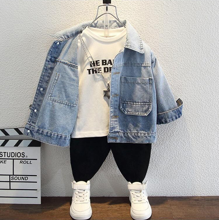 2-10 ani, nouă, primăvară, toamnă, jachetă de blugi pentru fete, model de litere de desene animate, haină de vânt pentru copii, îmbrăcăminte exterioară pentru copii