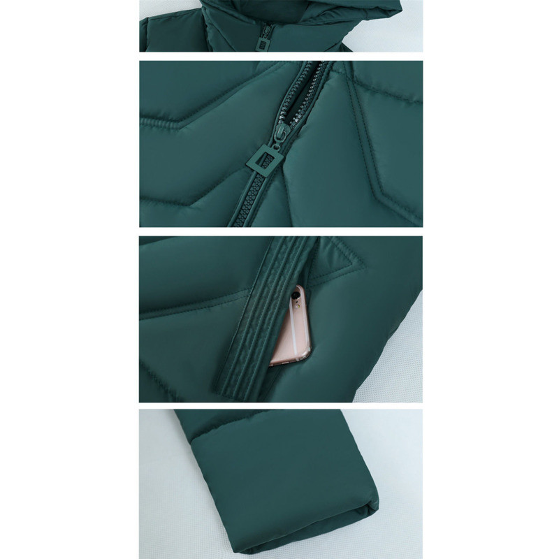 Jachete de iarnă pentru femei Jachete noi Parke pentru femei Jachetă căptușită din bumbac groasă, largi, simplu, lung, cu glugă, pardesiu de bază cald