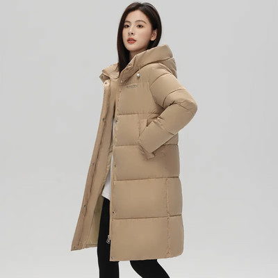 2023 Jachetă nouă lungă de iarnă pentru femei Parka Jachete din bumbac cu glugă caldă Îmbrăcăminte de îmbrăcăminte pentru femeie groasă pentru zăpadă rece Jachete puf