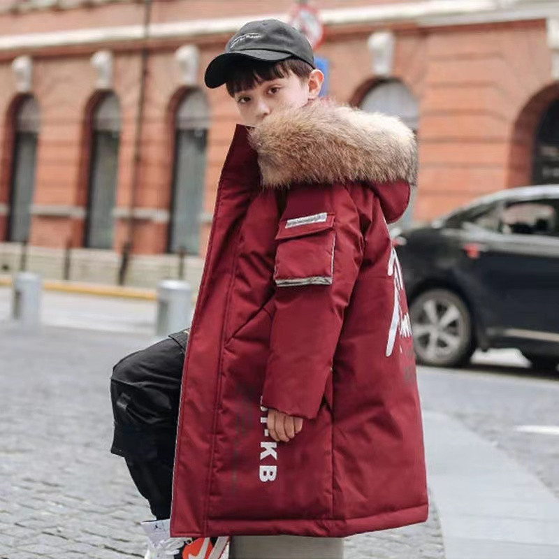 Zimska jakna za dječake i djevojčice, dugi uzorak, pamučni podstavljeni kaput s kapuljačom, topla dječja odjeća, jakne, parke, jakne, gornja odjeća za djecu, tinejdžeri