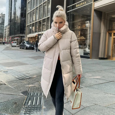 Iarna 2023 Parka lungă pentru femei, ocazional, haină cu glugă îngroșată pentru femei, iarnă largi, îmbrăcăminte puf, jachete, haină căptușită rezistentă la vânt