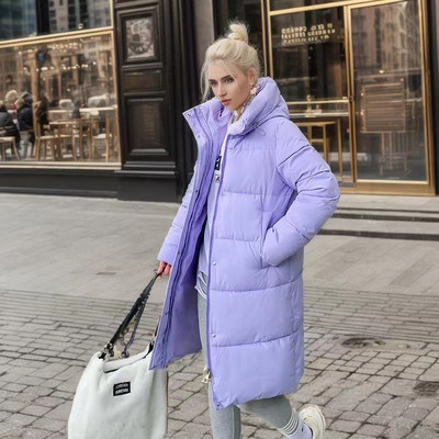 Iarna 2023 Parka lungă pentru femei, ocazional, haină cu glugă îngroșată pentru femei, iarnă largi, îmbrăcăminte puf, jachete, haină căptușită rezistentă la vânt