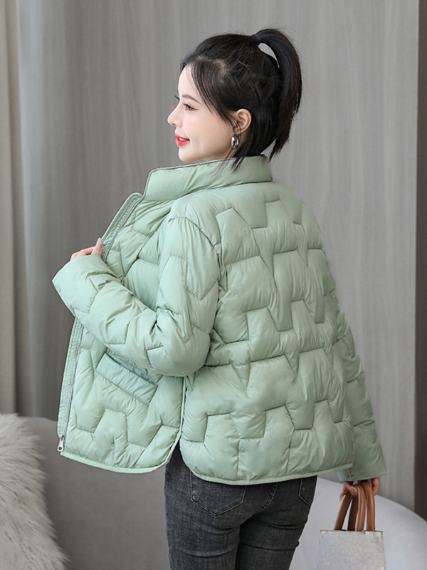 Sieviešu ziemas mēteļi, 2023. gada jauni virsdrēbes korejiešu modes kabatas ar rāvējslēdzēju, šauras, mazas, kokvilnas polsterētas, siltas parkas vintage jakas topi
