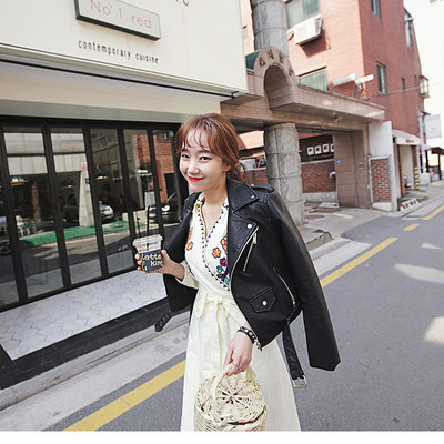 Ženska kožna jakna Ženska odjeća 2020. Proljeće Korean Fit Streetwear Pu Pink Biker Jakne Eleagnt Kožni kaput LW486